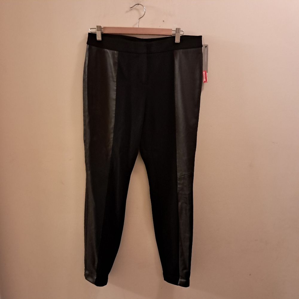 Classiques Entier Pants Women's 8 Black Lamb Leather Designer Luxury Formal Work